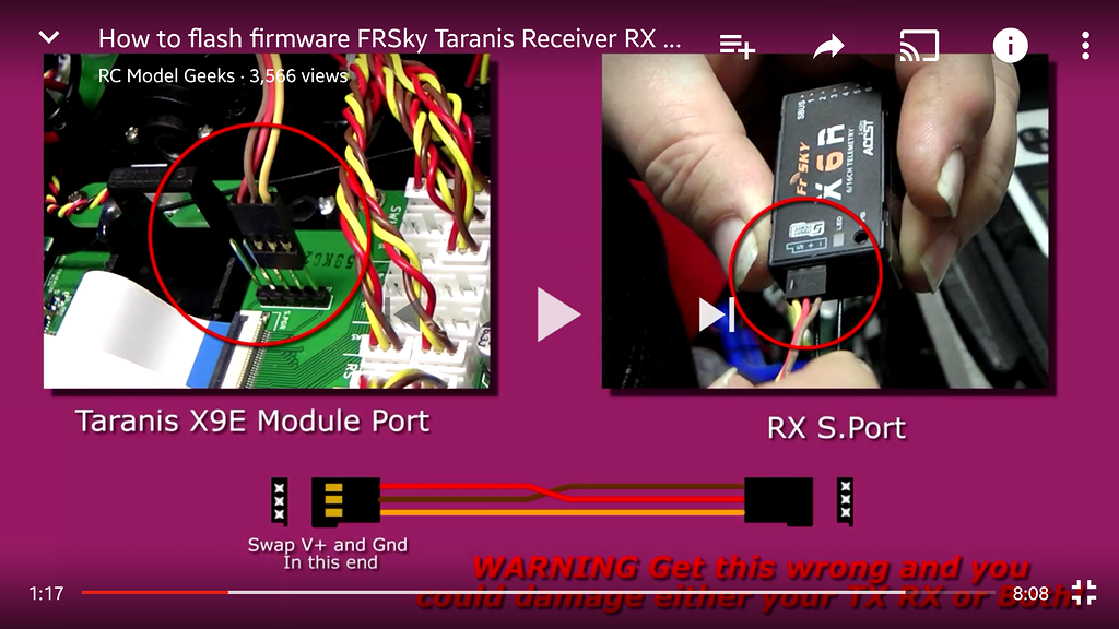 Getting taranis x9d plus to flash your x8r Guides