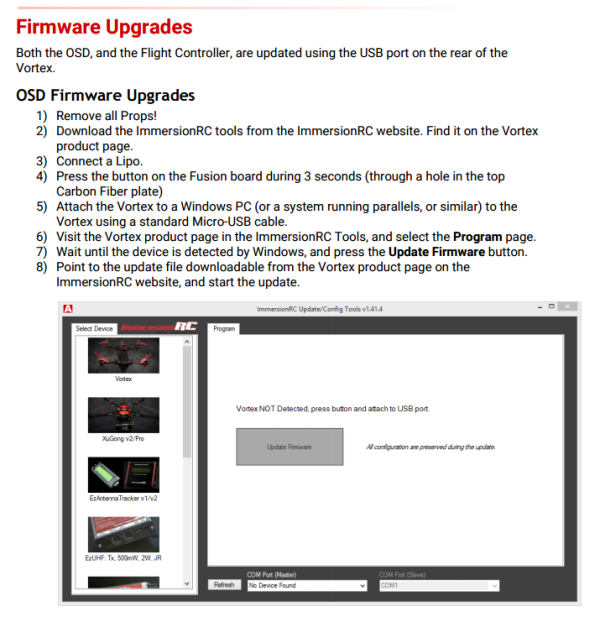 vortex 250 cleanflight firmware