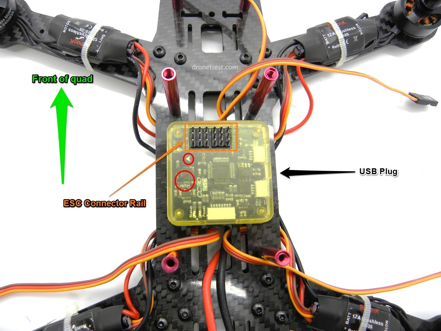 Cc3D Flight Controller Wiring Diagram from www.dronetrest.com