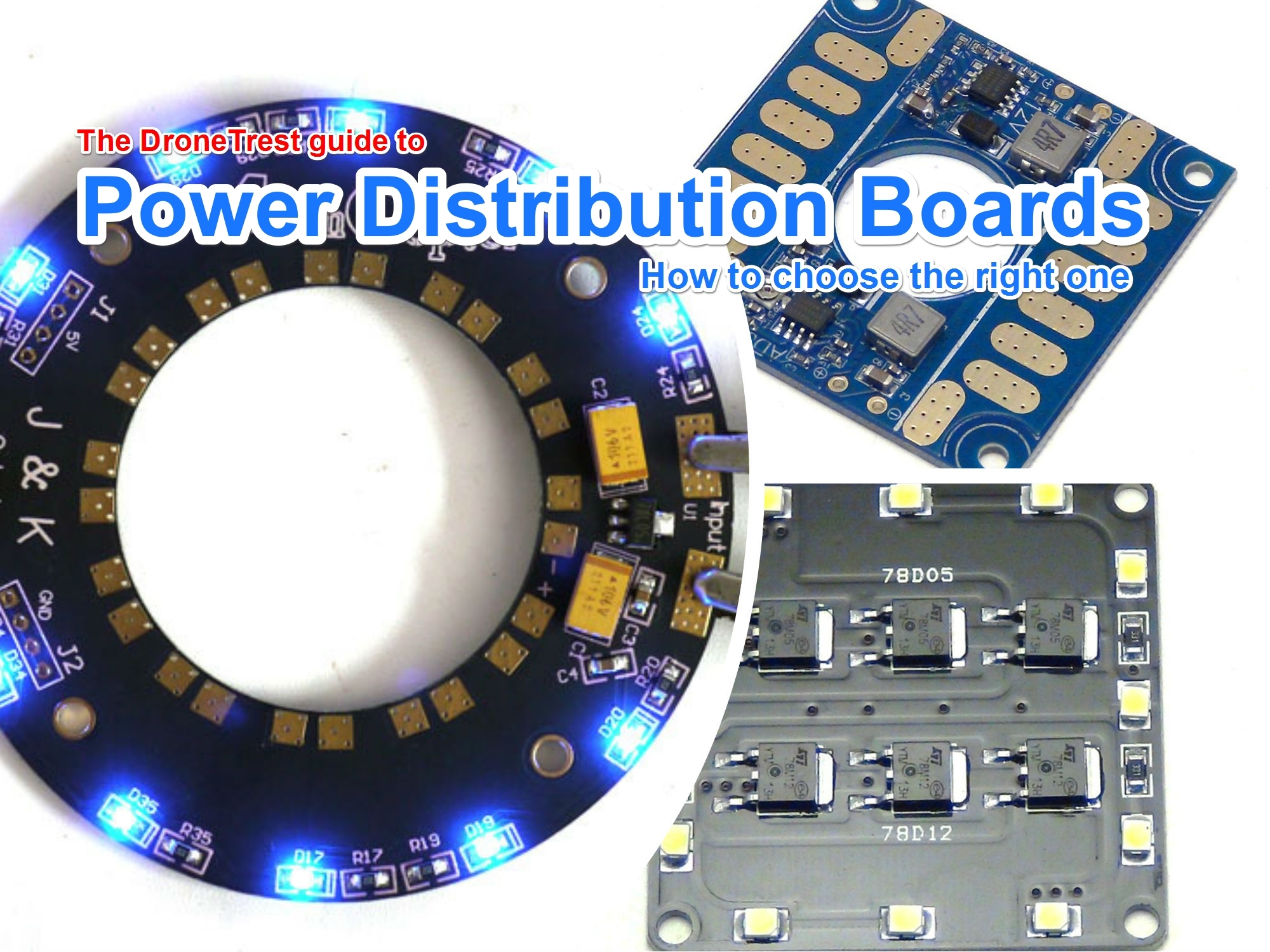 AKK No.1 PDB Power Distribution Board with ESC Output BEC 5V /& 12V Output for FPV Multirotor Quadcopter